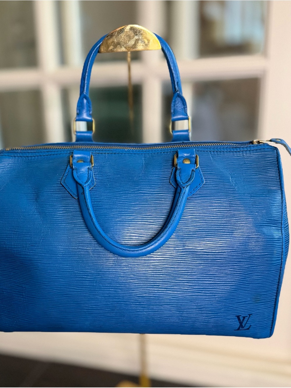 Vintage Louis Vuitton Blue Epi Leather Speedy 30